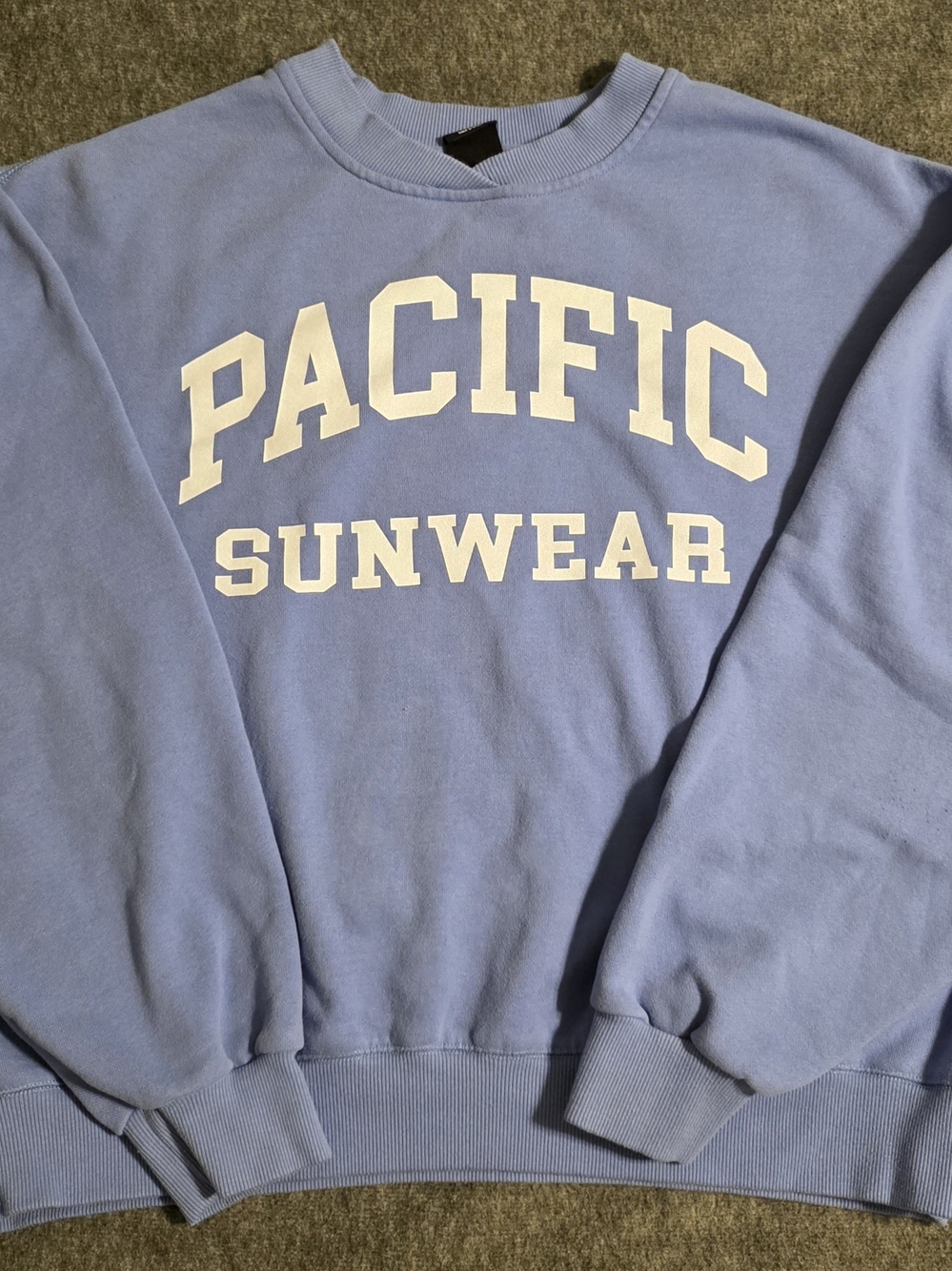PacSun Light Blue Crewneck Sweatshirt with White 'PACIFIC SUNWEAR' Logo